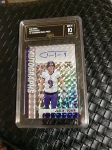 Justin Tucker 2021 Autographed Mosaic Prizm Gem Mint 10 - Picture 1 of 2