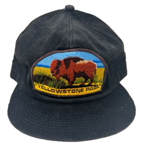 Vintage Yellowstone Hat Snapback Corduroy Cap - USA K-Products - Very Rare - Picture 1 of 10