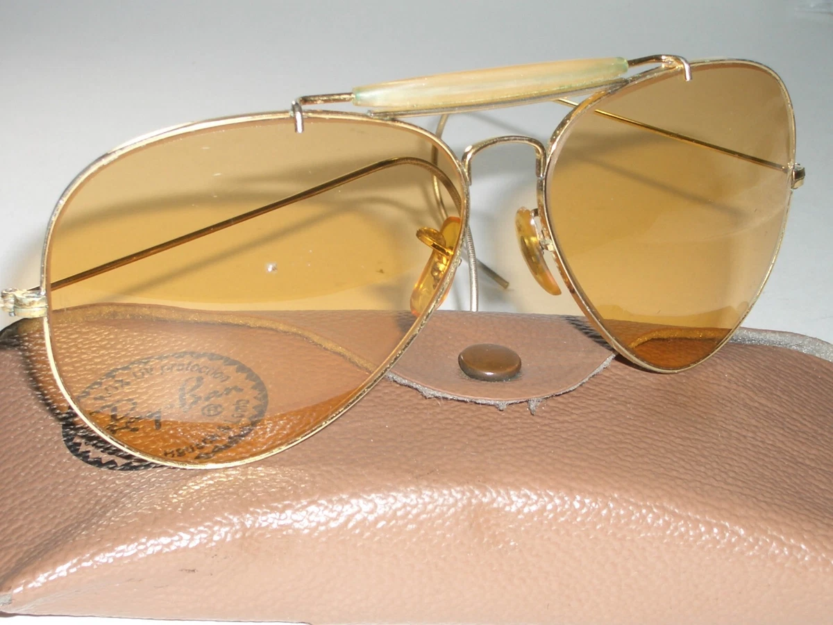 Ray-Ban AmberMatic サングラス 62MM VINTAGE B&L RAY-BAN BLACK AMBERMATIC OUTDOORSMAN II AVIATOR