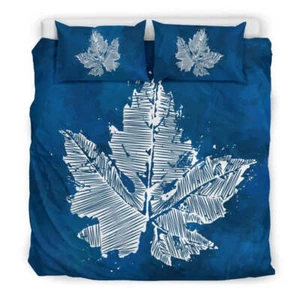 Canada duvet cover - Grunge Maple Leaf Duvet Cover (Blue) - Bild 1 von 5