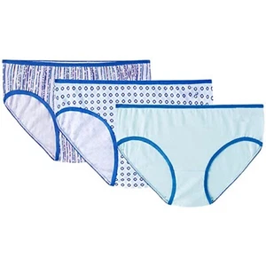 Girls Soft Cotton Underwear Cool Breathable Comfort Panty 3-Pack Blue Size 10 - Picture 1 of 7