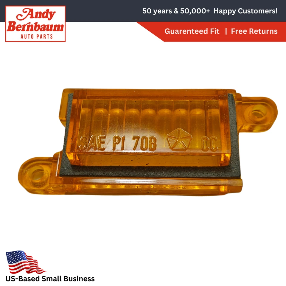 1970-1971 Plymouth Cuda Front Side Marker Lamp Light Lens Amber 3403622 NOS. - Image 1 of 4