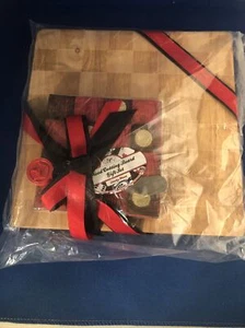 Epic Cutting Board Cheese Server Set W/ Napkins & Spreader Checker Board - Picture 1 of 6