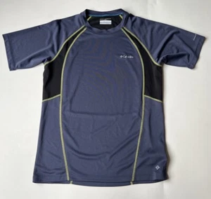 Columbia Men’s Omni Freeze Ice T-Shirt Size Small Blue Black And Yellow Stitch - Picture 1 of 9