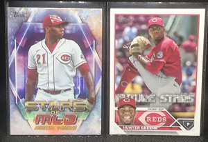 2023 Topps Hunter Greene Series One #155 Update SMLB-69 Cincinnati Reds Lot of 2 - Picture 1 of 8