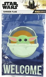 Star Wars Mandalorian Baby Yoda WELCOME Nylon 18 x 12" Garden Flag NEW - Picture 1 of 6