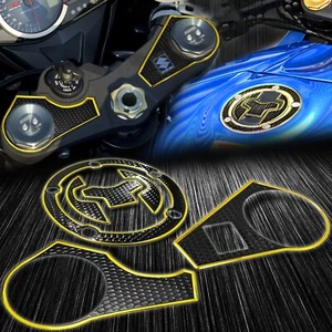 Handle Yoke Triple-Tree Cover+Fuel Cap Protector 17-23 GSXR1000 GSXR 1000 Gold - Foto 1 di 9