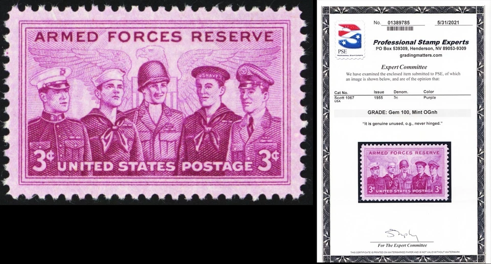 1067, Mint Superb NH 3¢ - With Graded GEM 100 PSE Certificate - Stuart Katz - Image 1 of 1