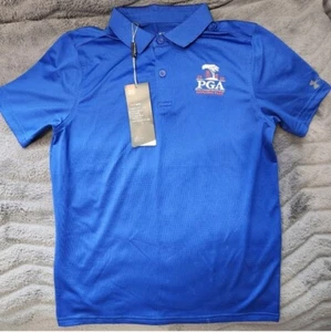 Under Armor PGA 2020 Harding Park Performance Polo Shirt Bright Blue YLarge NWT - Picture 1 of 4