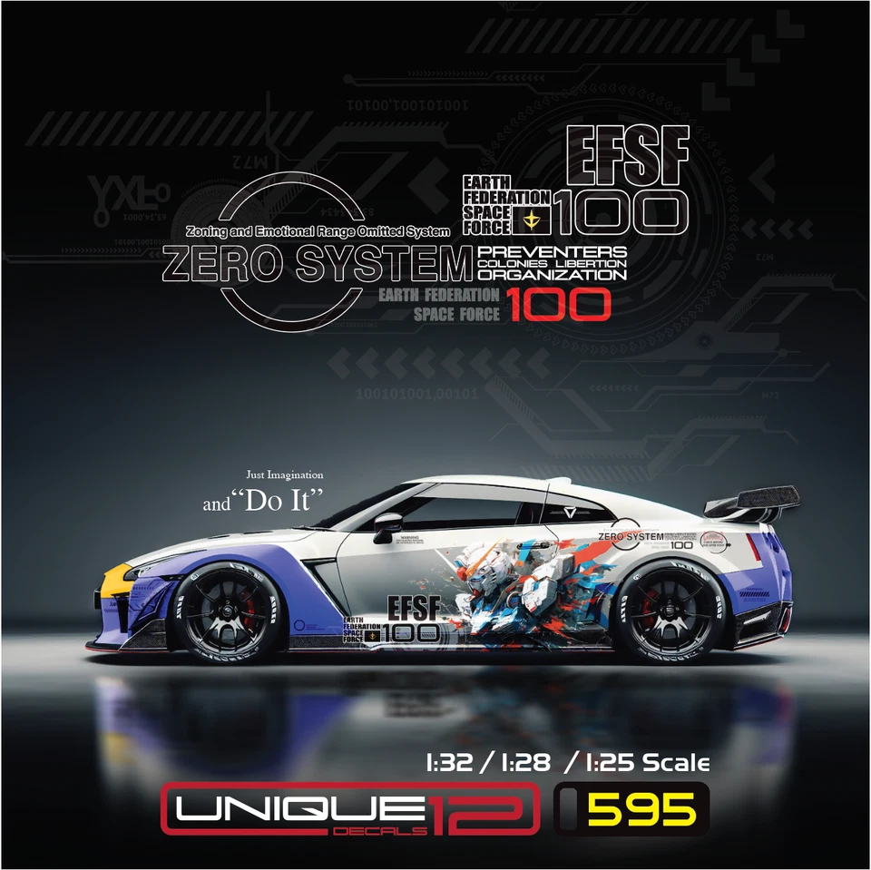 Anime Gundam Water Slide Decal White Toner 1-25 - 1-28 -1-32 RC Model Dicast#595 - Image 1 of 4