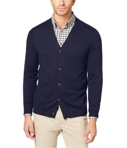 Club Room Mens 5 Button V Neck Cardigan Sweater, Blue, Large - Picture 1 of 1