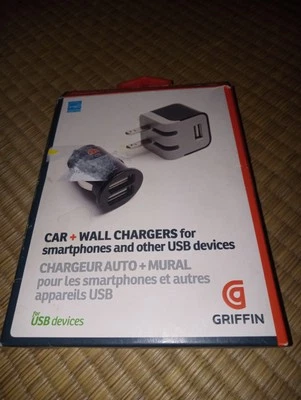 Griffin PowerDuo Pack de 2 Cargador Coche+Pared para Smartphones/Otros Dispositivos USB Foto 1 de 4