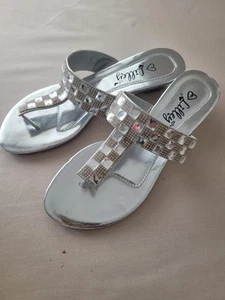 Brand New Silver Wedge shoes With Mirrored Detail. - Picture 1 of 3