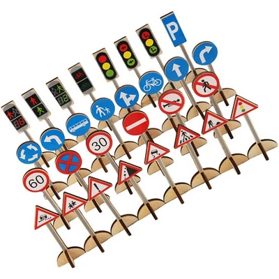  1 Set of Road Sign Toy Model Road Sign Cognition Toy for Kids Traffic Sign Toy - Image 1 of 4