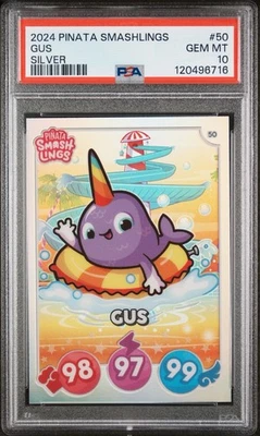 2024 Panini Piñata Smashlings Gus No. 50 Legendary Silver Prizm PSA 10 POP 1 - Image 1 of 3