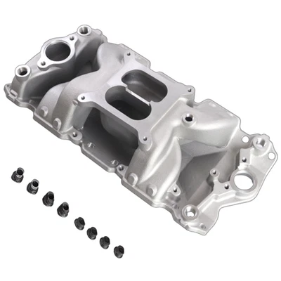 Dual Plane Air-Gap Intake Manifold 7501 For 1955-1986 Small Block Chevy 262-400 Foto 1 de 4
