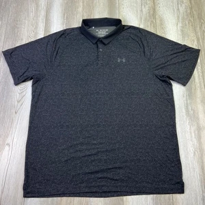 Under Armour Iso-Chill Polo Shirt Mens 2XL Black Loose Golf Performance Men - Picture 1 of 12