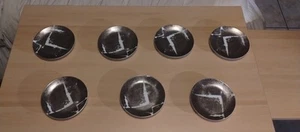 Juego de 7 platos BERNARDAUD FEUILLE D' ARGENT 5 3/4" negro blanco plata ver descripción - Imagen 1 de 20