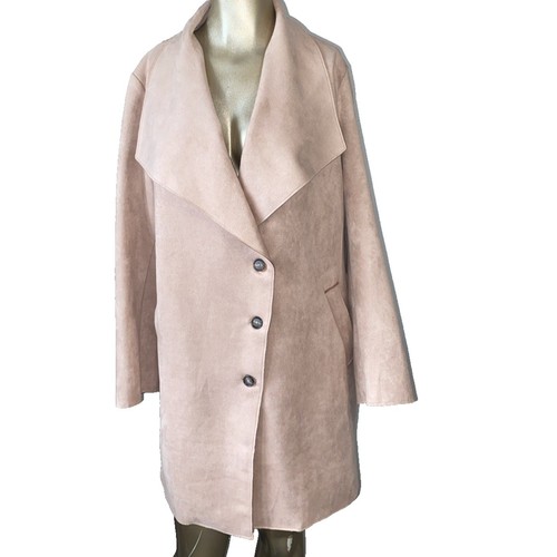VETEMENTS Giacca Moto Blush Rosa Grande L Haute Monde Donna Ecopelle Scamosciata Manca Cintura