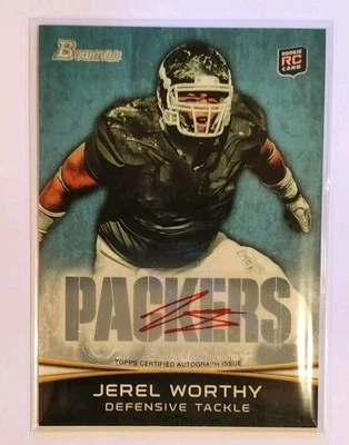 JEREL WORTHY AUTOGRAPH AUTO ROOKIE RC 2012 TOPPS BOWMAN #105 PACKERS - Image 1 of 2