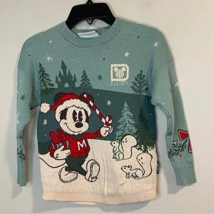 CAMISETA ESPÍRITU NAVIDEÑO Walt Disney World verde azulado y rojo Mickey Mouse - Imagen 1 de 7