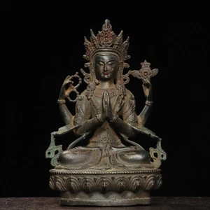 Bronze Tuojin [Four Armed Guanyin] Buddha Statue - Picture 1 of 9