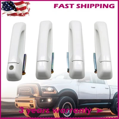Juego de 4 manijas de puerta blancas brillantes para Dodge Ram 1500,2500,3500 2012-2018 Foto 1 de 4