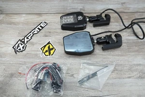Xprite UTV Side Mirrors 2025 New Aluminum w/Amber LED Spot Light WHITE Lens - Picture 1 of 6