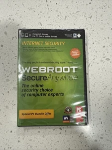Webroot Secure Anywhere Internet Security DVD New Factory Sealed - Picture 1 of 2