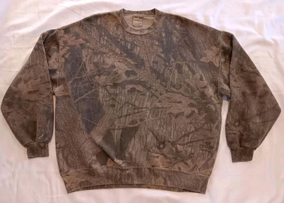 Sudadera De Colección Jerzees Exterior RealTree Camuflada Cuello Redondo Años 90 Caza Envejecida 2X Foto 1 de 4