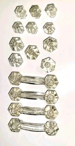 Vintage Clear Glass Drawer Handles and Pull Knobs. Lot of 15 for Dresser Cabinet - Picture 1 of 14