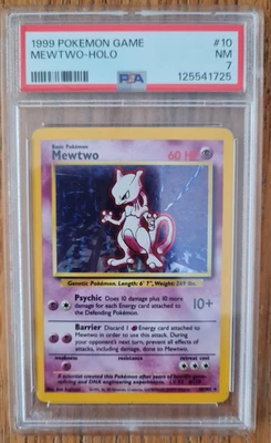 Mewtwo 010/102 - PSA Grade 7 -  Pokemon TCG Base Set Unlimited Holo 10/102 - Image 1 of 2
