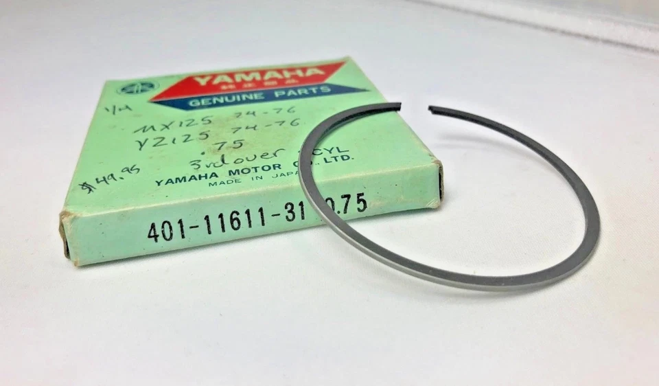 Yamaha MX125 YZ125 1974-1977 OEM .75 anillo de pistón de gran tamaño 401-11611-31 Foto 1 de 1