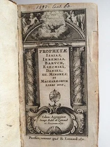 LIBRO ANTICO LEGATURA IN PIENA PELLE "PROPHETAE" 1670 - Foto 1 di 1