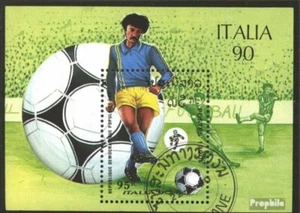 Laos block130 (complete issue) used 1990 World Cup, Italy - Picture 1 of 1