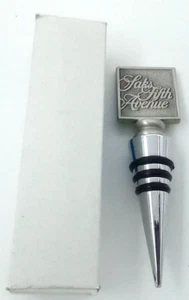 Saks Fifth Avenue Wine Bottle Stopper Cork - Metal (Silver Tone) - Picture 1 of 8