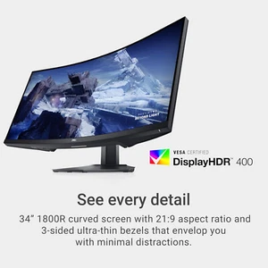Dell S3422DWG 34'' 21:9 Curved FreeSync WQHD HDR VA Gaming Monitor - Bild 1 von 5