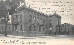 # K1336 NUEVO BEDFORD, MA. POSTAL, EDIFICIO DE BIBLIOTECAS - Imagen 1 de 2