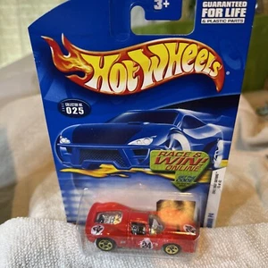 2002 Hot Wheels #025 First Editions 13/42 FERRARI P4 Red w/Gold 5 Spoke Wheels - Picture 1 of 12
