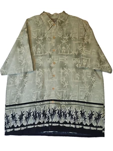 Extreme Gear Hawaiian Shirt Mens SIZE XL Green Gray Black Palm Trees Shadow - Picture 1 of 6