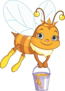 Aufkleber Biene mit Honigeimer Autoaufkleber 27 x 36 cm Sticker Kontur - Bild 1 von 1