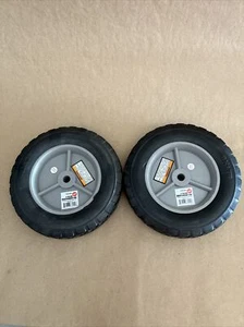 8” SOLID RUBBER TIRES WITH PVC HUB LOT OF TWO (2) NEW OPEN ITEM 8x1.75 - Picture 1 of 13
