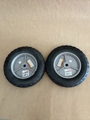 8” SOLID RUBBER TIRES WITH PVC HUB LOT OF TWO (2) NEW OPEN ITEM 8x1.75 - Image 1 of 4