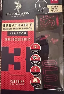 U.S. Polo Assn. Men's Breathable Mesh Pouch Boxer Briefs 3-Pk Large - Picture 1 of 3