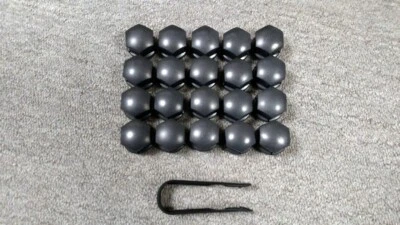 20 Volvo Wheel Lug Hub Center Cap Grey Black 2016-21 XC90 S90 XC60 W/Puller 19mm - Image 1 of 3