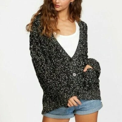 New Womens RVCA Brody Cardigan Sweater.   Retail 80.00 - Image 1 of 4