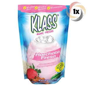 1x Pack Klass Horchata Strawberry Drink Mix | 14.1oz | No Artificial Flavors - Picture 1 of 1