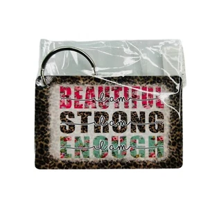 Schlüsselanhänger "Ich bin schön stark genug" doppelseitige Plastikkarte 3"x2" Geschenk - Bild 1 von 1