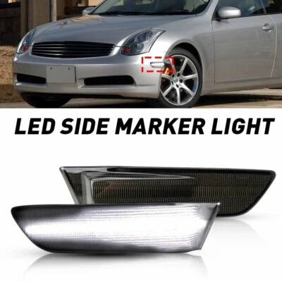 Luces de señalización laterales negras para Infiniti G35 Base Coupé 2003-2007 2 puertas 3,5 L 2x 4x Foto 1 de 4