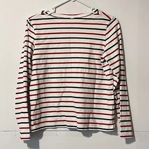 Uniqlo Womens Knit T-Shirt Top Size S Multicolor Striped Long Sleeve Scoop Neck - Picture 1 of 6